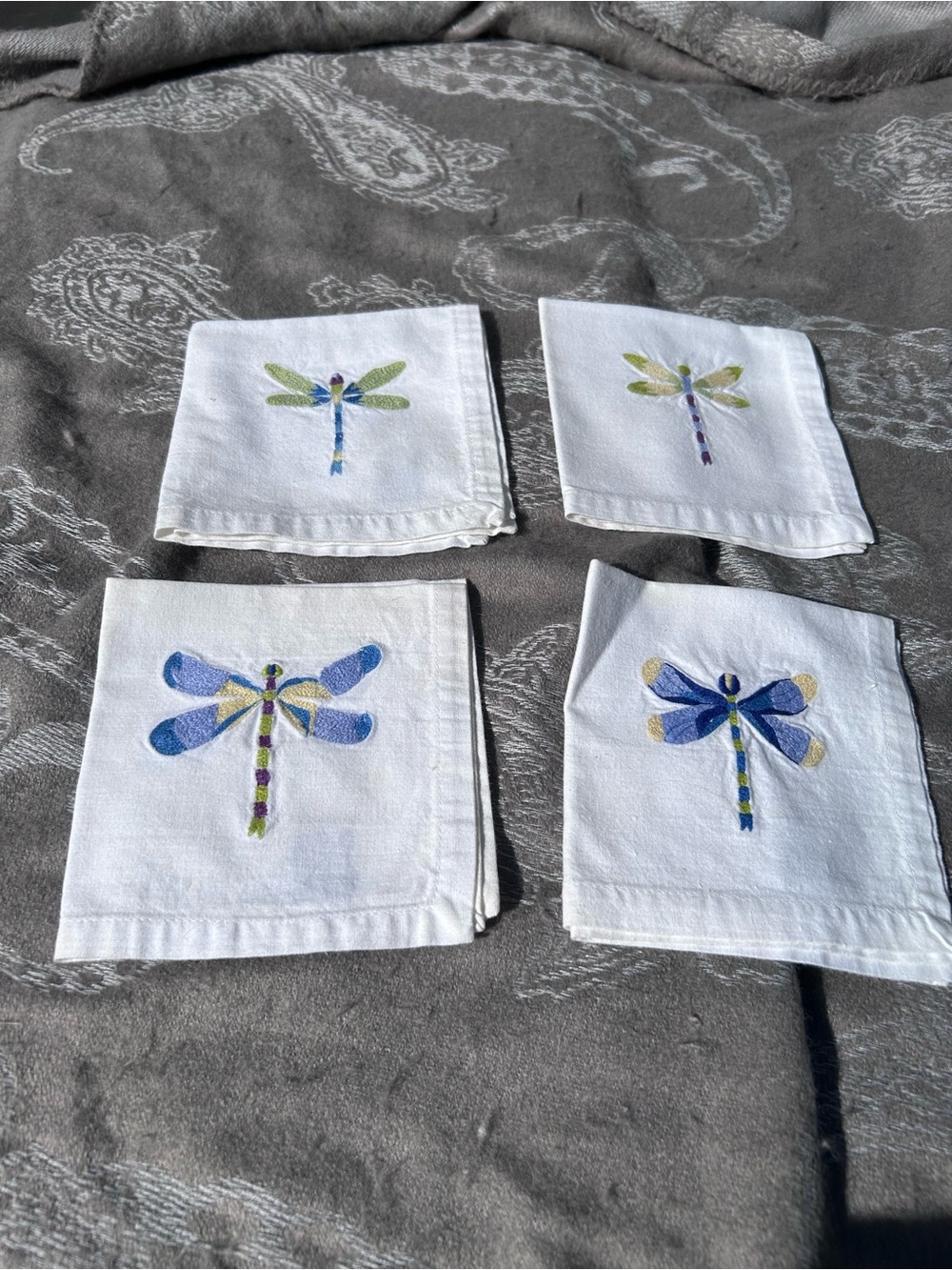 Pottery Barn Vintage Dragonfly Cocktail Napkins